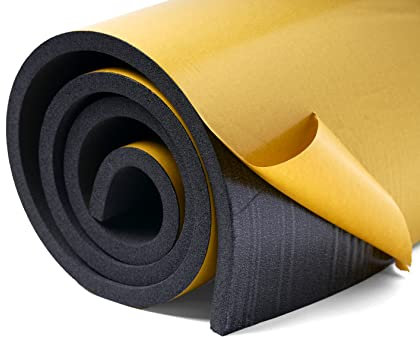 Foamzz Rouleau d'isolation en mousse à usage multiple pour voiture, bateau, camping-car, rembourrage en mousse de densité moyenne avec adhésif, 152,4 x 40,6 x 1,27 cm