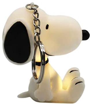 TruffleShuffle Snoopy Light Up Keyring - White/Off White for Snoopy Fans - Batteries Included