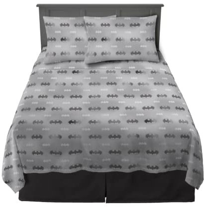Franco Collectibles Batman Bettwäsche-Set, superweiche Mikrofaser, Queen-Size-Bett, Wohnheim Essentials (offizielles Lizenzprodukt)