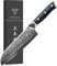 SANMUZUO Santoku Knife - 7 inch - Xuan Series - VG10 Damascus Steel Kitchen Knife - Resin Handle (Starry Black)