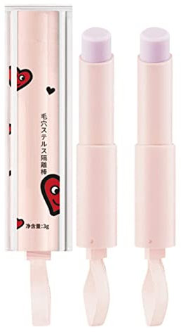 2 Stück Wasserfester Grundierungsstift für das Gesicht, Makeup Blurring Pore Filler, Anti Falten Face Primer Stick, Pore Minimizer Primer, Wasserdicht Matte Primer für Porenverfeinernd