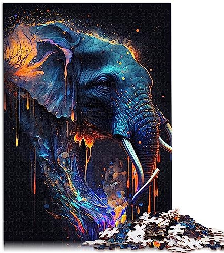 für Erwachsene: Elefanten-Puzzle mit 1000 Teilen für Erwachsene und Kinder ab 12 Jahren. Papppuzzles, pädagogische Herausforderung. Größe: 26 x 38 cm