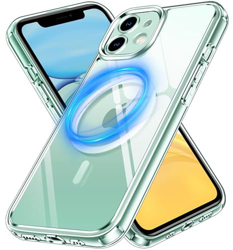 ivoler Klar Magnetisch Hülle für iPhone 11 6.1 Zoll, [Kompatibel mit MagSafe] [Nie Vergilbung] [Militärischer Schutz] Stoßfest Kratzfest Transparent Schutzhülle Durchsichtige Handyhülle Case