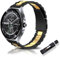 RoYiio Uhrarmband für Xiaomi Watch 2 Pro /S4 /S3 /S2 Armband Redmi Watch 5 Active/Lite Edelstahl Metall 22mm Armband für Garmin Venu 3 /Venu 2 /Forerunner 265 /Vivoactive 4 - Schwarz Gold