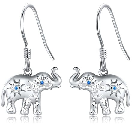 Elefanten Ohrringe Damen Silber 925 Elefanten Schmuck Geschenke für Frauen und Mädchen