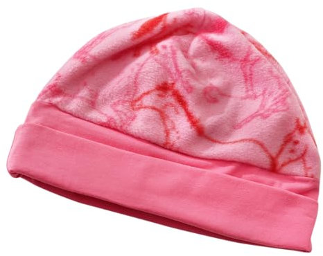 Britta Meier Kinder-Beanie aus Ostfriesland, Marke, 3-8 Jährige Kids, ca. 50-56 cm Kopfumfang (Rosa Pferde)