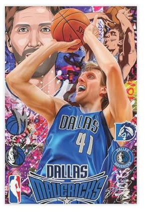 BAOGELI Dirk Nowitzki Poster Basketball Bild Leinwand Poster Wandkunst Dekor Druck Bild Gemälde für Wohnzimmer Schlafzimmer Dekoration ungerahmt: 40 x 60 cm