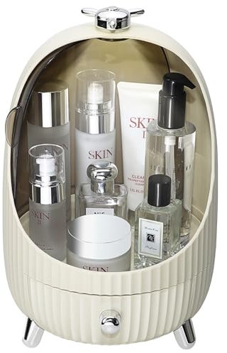 ideallife Organisateur Maquillage Rangement, Stockage Boîte Rangement Pinceaux Maquillages avec Couvercle Anti-poussière pour la Lécoration de Chambre, Salle de Bains