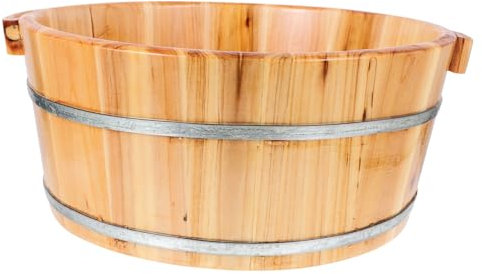 Happyyami Balde Multifuncional De Madera Para Pies Cubo De Para Lavado De y Pies Para Sauna Baño y Exterior