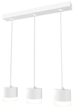 SSC-LUXon VORA Pendelleuchte 3-flammig weiß mit Leuchtrand - Hängelampe Esstisch längenverstellbar inkl. GX53 LEDs neutralweiß 3W