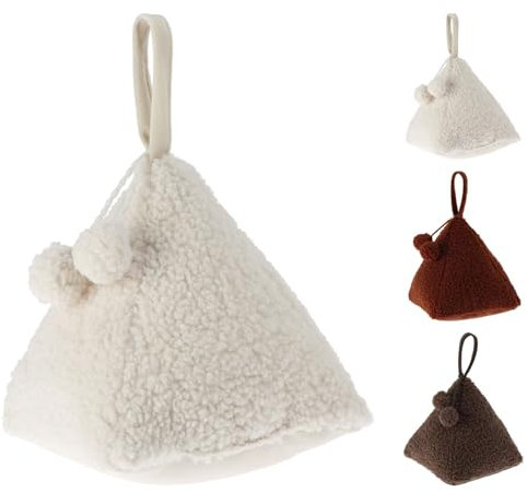 Childrens Sherpa Fleece Pyramid Doorstop | Kids Teddy Fleece Door Stop with Handle | Decorative Weighted Indoor Fabric Door Stopper - Colour Varies One Supplied