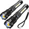 WHTOHY Linterna LED recargable superbrillante de 20000 lúmenes, linterna LED de alta potencia, 7 modos, luz lateral roja y azul, linterna táctica de policía recargable por USB, potente linterna para