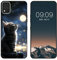 WUACYEAMING für LG K42 Hülle,Mode Schutzhülle Schwarz Handyhülle mit Aesthetic Muster Weich Silikon Dünn TPU Stoßfeste Kratzfest Schutzhülle Cover-Der Mond und die Katze