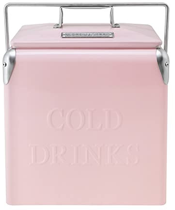 Permasteel Nevera Portátil | Mini Nevera para Bebidas | Cooler Moderno para Playa, Camping o Picnic | con asa y abridor de Botellas | 13 litros | Rosa