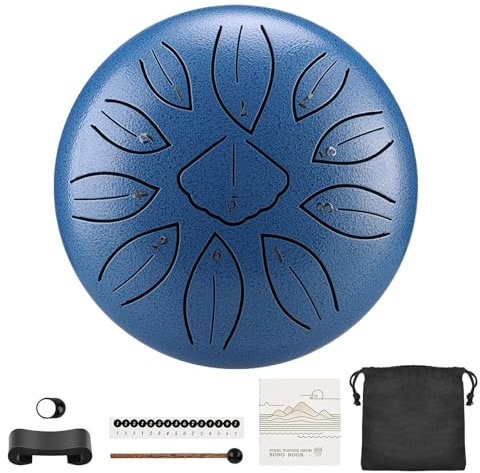 Regentrommel für den Außenbereich | Chakren-Trommel für Regen | 15,2cm 11 Noten Stahlzungentrommel Regenspiel | wasserdichte Handpan-Trommel für Entspannung, Meditation, Yoga