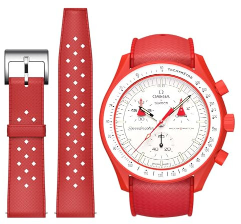 Stanchev Armband für Omega x Swatch MoonSwatch, Fluorkautschuk, 20 mm, Schnellverschluss, Wasserdichtes Ersatzband für Herren und Damen