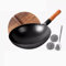 Wok En Fer À Main Chinois, Wok Polyvalent En Casseroles En Fonte, Sans Revêtement, Non De Poêle Non Strict Pour Induction/Gaz,32cm