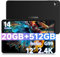 DOOGEE T40 Pro Tablets 12 Inch Android 14, 512GB ROM+20GB RAM, Helio G99 Gaming Tablet, 10800mAh, 7.6 mm Ultra-thin, 2.4K Display Android Tablets with 5G WIFI, Hi-Res Speaker, OTG, GPS, 4G LTE-Black