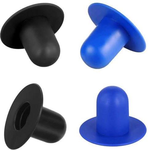 4 Pcs Pool Plug Stopper, Black and Blue Replacement Pool Wall Plugs Swimming Pool Filter Pump Strainer Hole Plug Stopper Compatible with Intex and Bestway