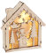 VBS Holzbausatz Lichterhaus inkl. Beleuchtung Fertiges Holzhaus zum Selberbauen Weihnachtshaus Beleuchtetes DIY-Haus Dekoration aus Holz Hausdeko mit Beleuchtung Weihnachtliches Leuchthaus Schneemann