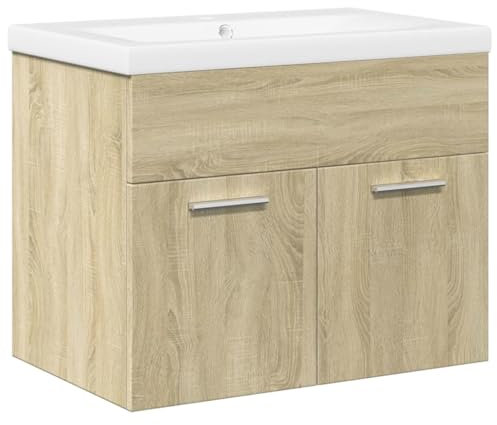 vidaXL Mueble de baño con Lavabo Integrado Roble Sonoma