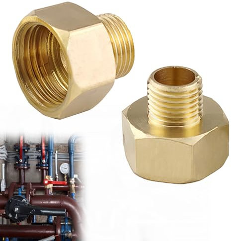 2 Pezzi Adattatori per Gas in Ottone da 1/2IG Destra a 1/4AG Filettatura Destra, Connettore per Tubo del Gas, Connessioni sicure e resistenti per fornelli a gas, grill e viaggi, con guarnizione