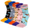 Zehensocken Damen Fünf Finger Socken aus Baumwolle, Damen Sneaker Socken mit Zehen für Sport Laufende Freizeit, atmungsaktive und bunte Socken Hund-5 Paare, 36-41, 5 Paare