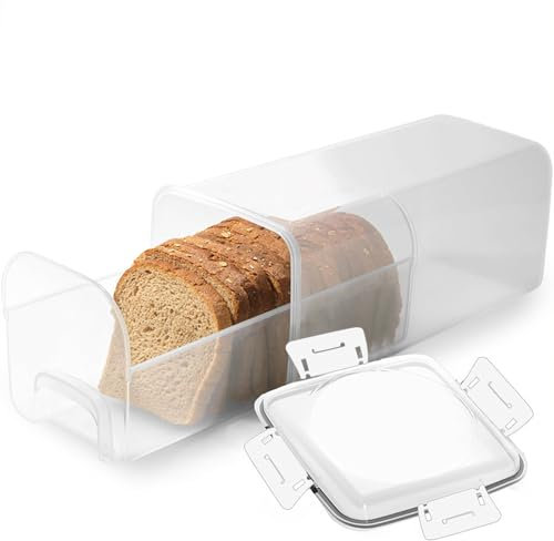 Stgbcst Panera con sistema de cajones. Hermética de 33,5 x 14 cm. Panera con tapa, extensible para pan tostado/productos horneados. Sin BPA, higiénico y ahorra espacio gracias al mecanismo deslizante