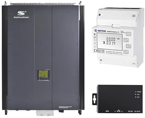 Sunstone 3-phasiger Hybrid-Wechselrichter 15KW Notstromaggregat, Anschluss an Niedervolt-Batterie 48V, Solaranlagen für Eigenverbrauch (ohne) Netzeinspeisung (mit Smartmeter & Modbus-Dual-Box)