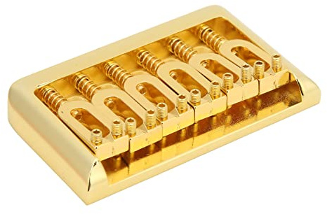76 Mm Feste Hardtail Gitarrenbrücke U -Form Saitabstand Roller Bridge Sattel Gitarre Hochfestes Metall Glänzend Oberflächenleichte Leichter Ersatz (Gold)