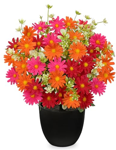 Oairse 30cm Kunstblumen Gänseblümchen im Topf Frühlingsblumen Dekoblume wie echt für ochzeitsdeko, Tischdeko, Wohnzimmer, Schlafzimmer, Zimmer Deko, Fensterbank Deko