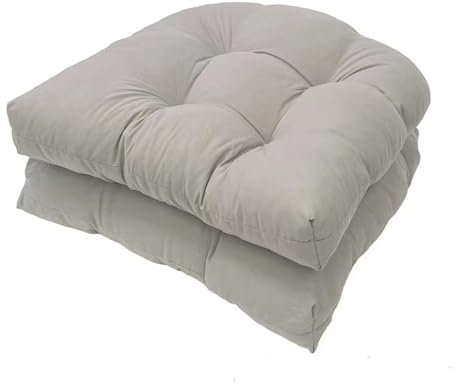 Stuhlkissen 2er Set Sitzkissen Outdoor Gartenstuhlauflagen: Sitzkissen Stuhl Niedriglehner Auflagen Stuhlauflage 48 * 48cm Rückenkissen für Sesselkissen Sitzpolster Auflage Rückenpolster (Hellgrau)