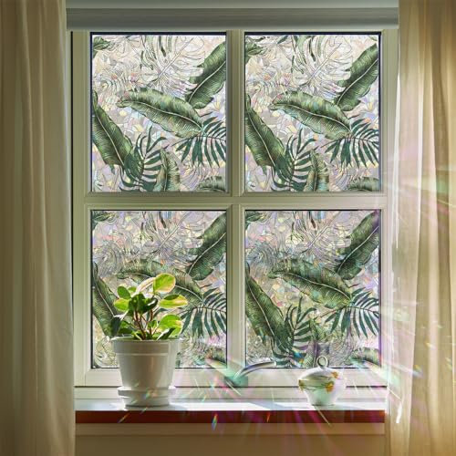 Vinilos para Cristales 88X200CM Follaje Vinilo Adhesivo Cristal Translucido,Vinilos Adhesivos para Cristales,Vinilo Ventana,Vinilo Mampara Ducha,Window Film Anti UV