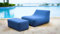 PREMIUM PRØ DES!GN Aufblasbare Liege Outdoor, doppelwandig mit weicher Textiloberfläche, Strand Liege aufblasbar, Camping Sessel aufblasbar, Lounge (Meridian Chair mit Lounge Sitz, Blau)