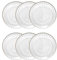 HOMLA Barrel Lot de 6 assiettes en verre 15 cm, bord doré, design élégant pour les occasions