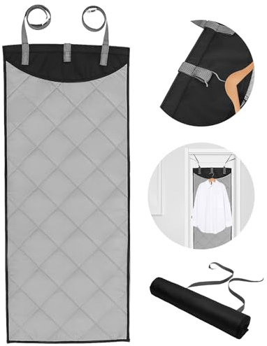 Ironing Mat, Over The Door Press Pad,45.27×18.89 Foldable Vertical Hanging Over Door Clothes Steamer Pads, Heat-Resistant Portable Clothes Steamer Pads for Steaming