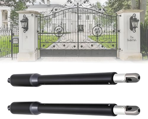 WTRYRN Automatic Dual Swing Gate Opener Kit, 300LBS Heavy Duty Dual Arm Swing Gate Opener Kit Electric,DC Motor for Wrought Iron Aluminum Doors