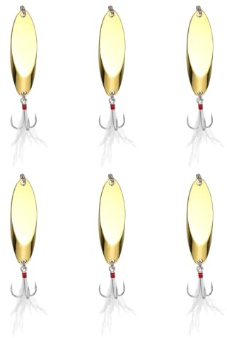 YELARXI Fishing Spoons Lures Metal Saltwater Treble Trout Lures Jigging Spoon with Treble Hooks Spinner Baits for Freshwater