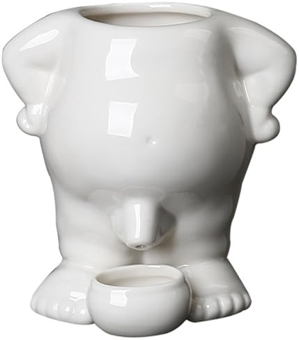 Licsaliwe Pot de Plantes Pipi, jardinière en céramique en Forme de Corps Original, avec Drainage pour Cactus, intérieur et extérieur