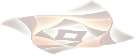 Casa Nova LED-Deckenleuchte - 48 x 48 cm - Weiß - Kunststoff - Metall - mit Fernbedienung