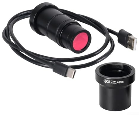 5MP USB Mikroskop Kamera, HD CMOS Digitales Okular mit C-Mount Adapter, Treiberfrei für industrielle Inspektion und Ausbildung