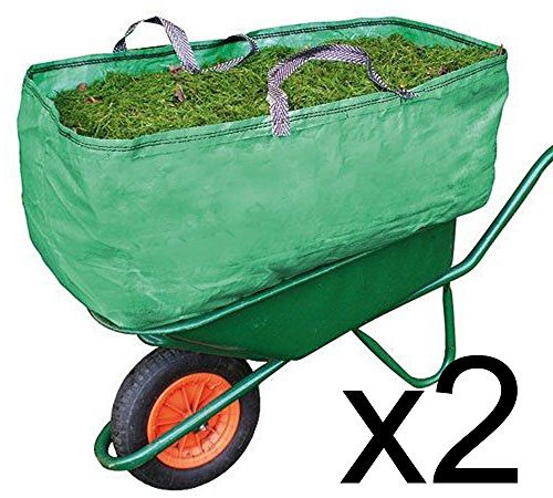 SPARES2GO Giardino e Fattoria Borsa per Carriola Per Carichi Pesanti, Capacità Aumentata (270 litri, Confezione da 2)