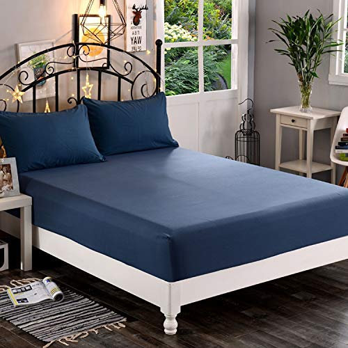 Elegant Comfort 1500 Premium-Hotelqualität, 1-teiliges Spannbetttuch, weichste Qualität, Mikrofaser, Tiefe Tasche bis zu 40,6 cm, Knitter- und lichtbeständig, Twin/Twin XL, Marineblau