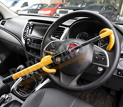 UKB4C Anti Theft Double Hook Security Steering Wheel Lock for Fiat 500