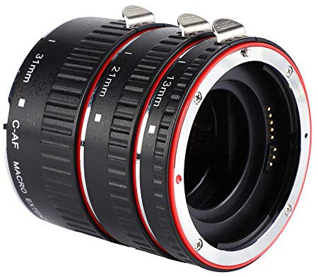 Topiky EF/EF-S Makroobjektiv Verlängerungsrohr Set, 13 mm/21 mm/31 mm, Autofokus TTL Messung Nahaufnahmeadapter für Makroaufnahmen Ring Kit für Kamera