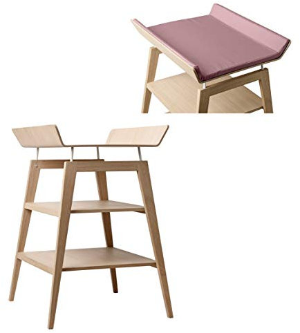 Linea by Leander Wickeltisch Eiche mit Schaumauflage und Bezug in Farbe dusty rose