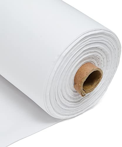 Tissu blanc uni 100% coton tissé Calico 145 g/m² 150 cm de large (10 mètres)