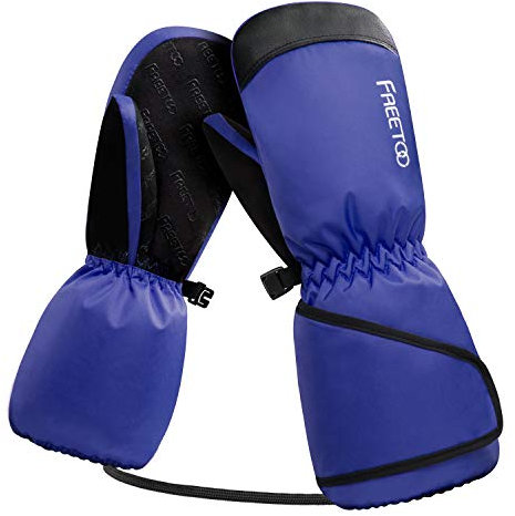 FREETOO Skihandschuhe Kinder wasserdichte und Winddichte Winterhandschuhe Fäustlinge Kälteschutz in Winterzeit Leicht und Strapazierfähig Geeignet für 3-12 Jahre Mädchen und Jungen