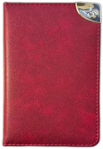 Taschenkalender 2021 mit Wochenansicht, geprägtes strukturiertes Leder, Rot
