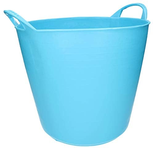 KOTARBAU® Elastischer Gummitrog 26L Türkis Fluo mit Tragegriffen Universal Flexibler Gartenkorb